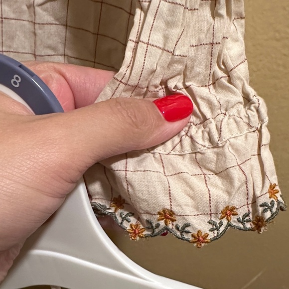 Sezane Plaid Ruffle Collar Blouse - Picture 3 of 3